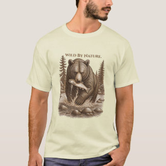 T-shirt Wild By Nature Bear Forest Graphic Tee