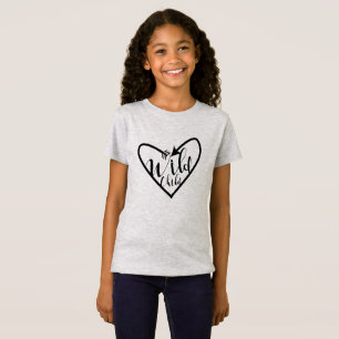 T-Shirt Wild Enfant Script Flèche Coeur Boho Chic