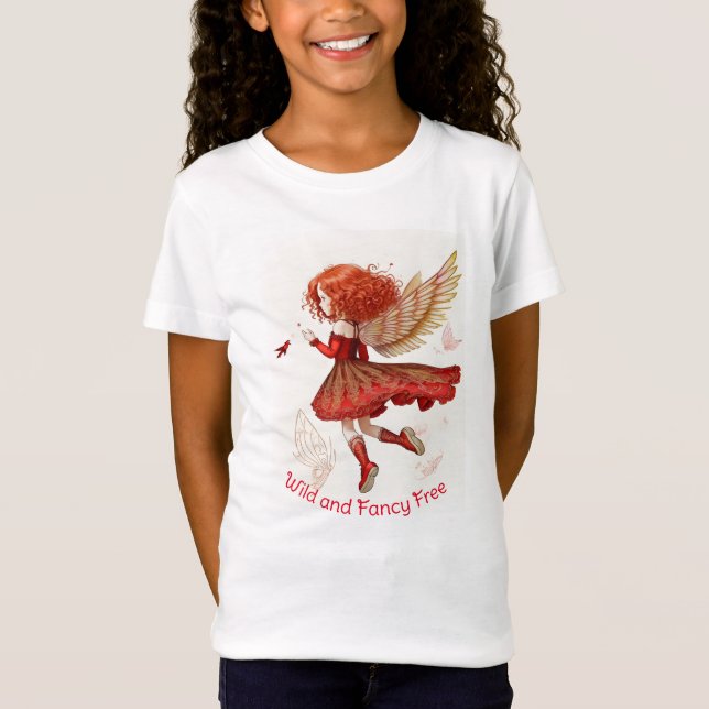 T-Shirt Wild et fantaisie Libre Fée Rouge Whimsical (Devant)