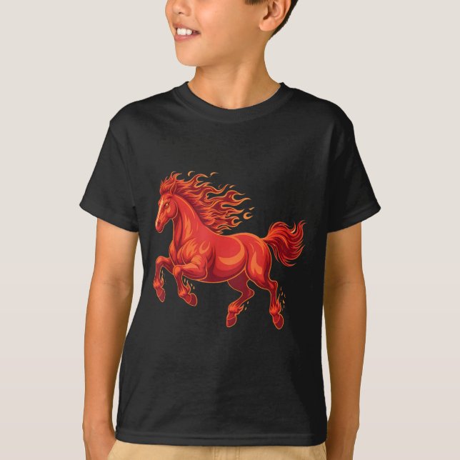 T-shirt Wild Fire Horse Chinese Zodiac Sign Lunar New Year (Devant)