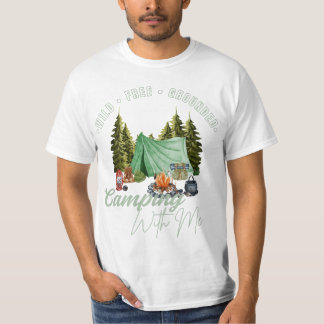 T-shirt Wild • Free • Grounded – Nature Camping Vibes