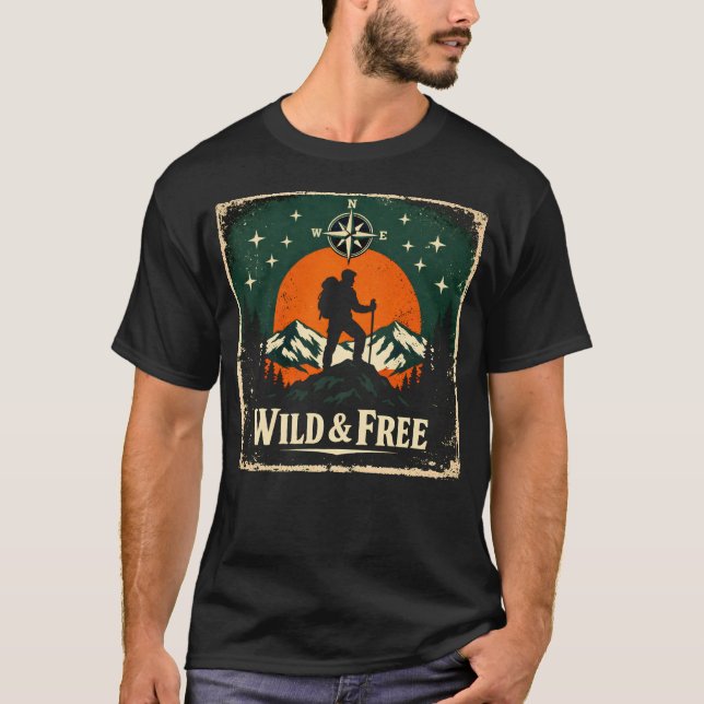 T-shirt Wild & Free – Outdoor Freedom Nature Spirit Tee (Devant)