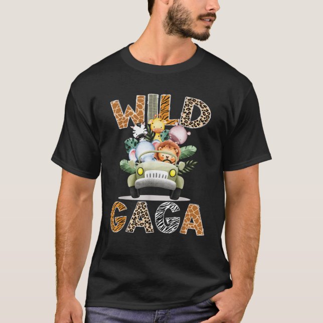 T-shirt Wild Gaga Safari Jungle Animaux 1er Anniversaire C (Devant)
