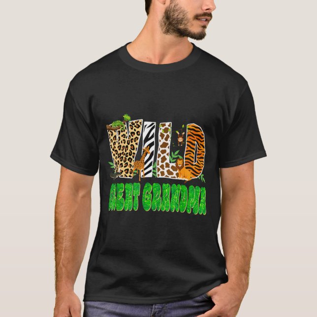 T-shirt Wild Great Grandma Zoo Safari Animal Birthday Fami (Devant)