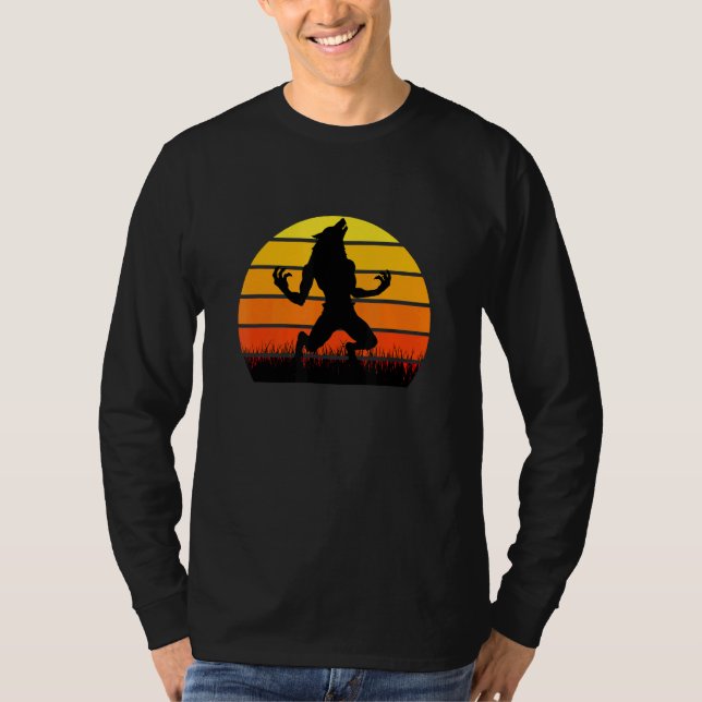 T-shirt Wild Halloween Werewolf Novelty Graphisme Tee - sh (Devant)