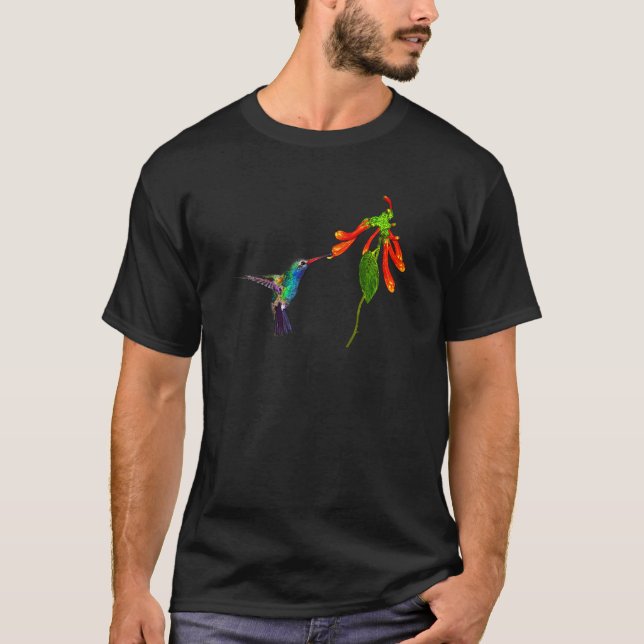 T-shirt Wild Hummingbird Oiseaux-amoureux de la série Art (Devant)