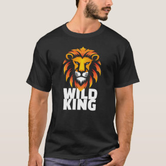 T-shirt WILD KING Graphic Tee - Flat Lion Head Design