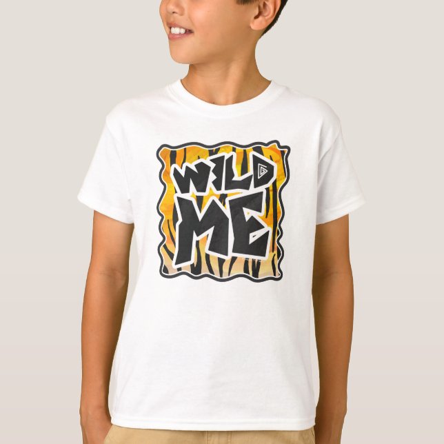 T-shirt Wild Me Tiger orange et noir (Devant)