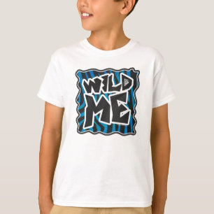 T-shirt Wild Me Zebra Noir et Bleu