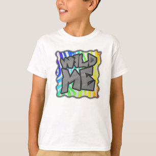T-shirt Wild Me Zebra Rainbow et White Print