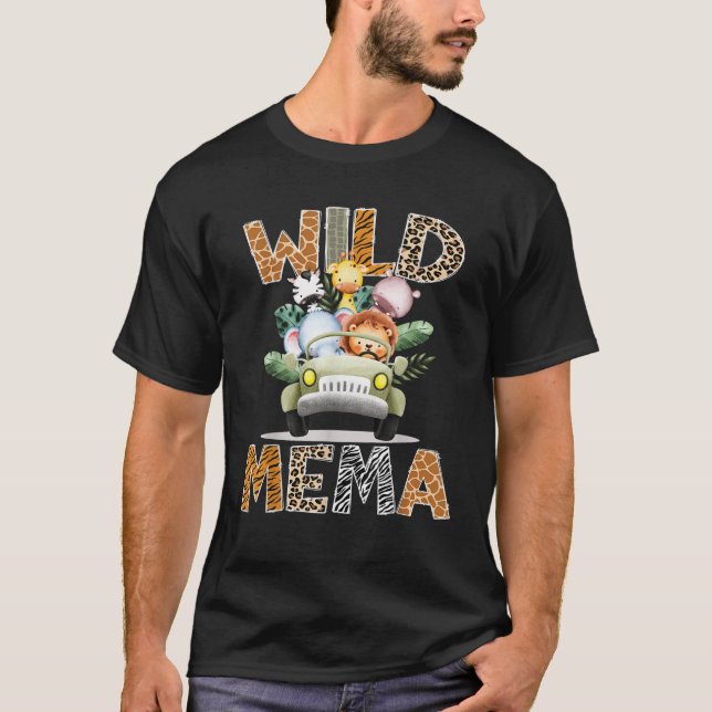 T-shirt Wild Mema Safari Jungle Animaux 1er Anniversaire C (Devant)