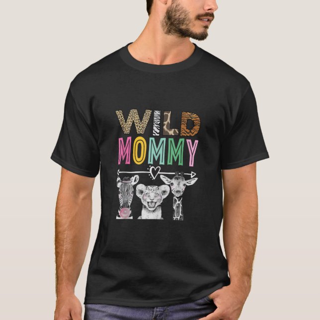 T-shirt Wild Mommy Zoo Theme Birthday Safari Jungle Matchi (Devant)