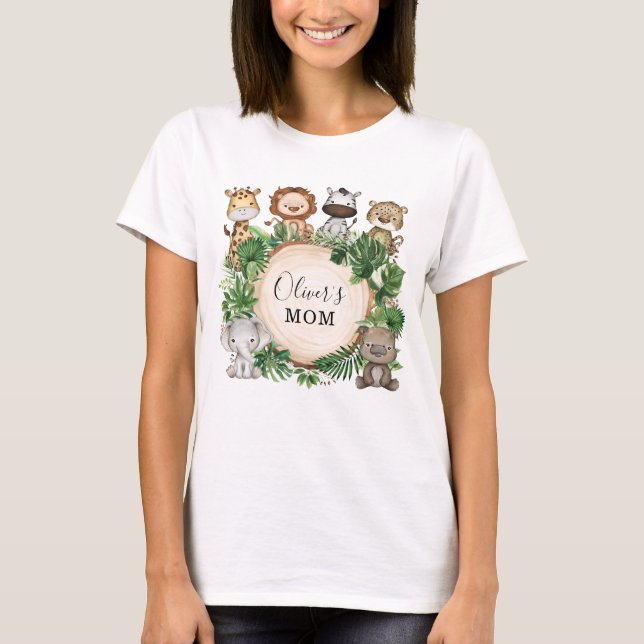 T-shirt Wild One 1er Anniversaire Jungle Safari Animaux ma (Devant)