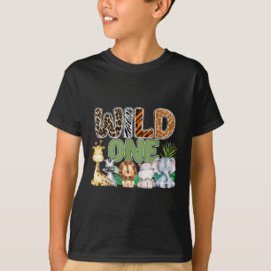 T-shirt Wild One 1er anniversaire Safari famille jumelage