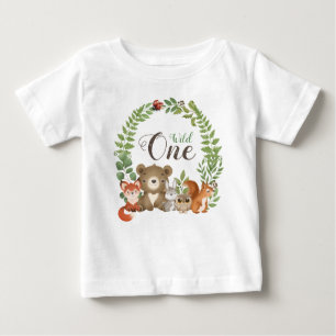 T-shirt Wild One 1st Birthday Woodland Animals