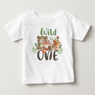 T-shirt Wild One 1st Birthday Woodland Animals