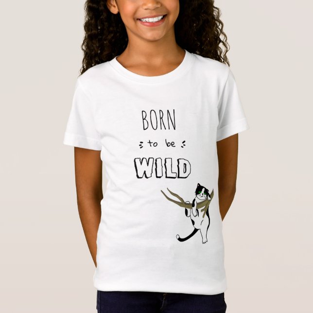 T-Shirt Wild One Est Né Pour Être Wild Cat Escalade Tree (Devant)