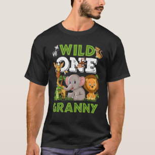 T-shirt Wild One Granny Zoo Anniversaire Safari Jungle Ani