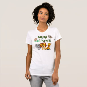 T-shirt Wild One Jungle Safari 1er anniversaire Maman