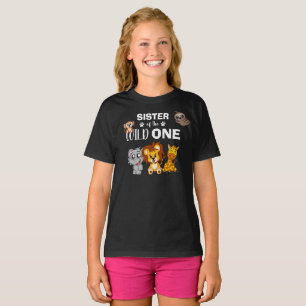 T-shirt Wild One Jungle Safari 1ère Soeur d'anniversaire