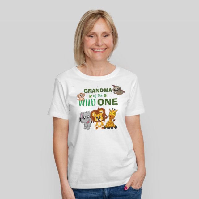 T-shirt Wild One Jungle Safari Zoo Animal Grand-mère Anniv (Créateur téléchargé)