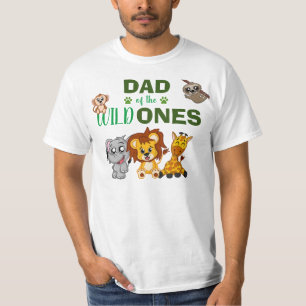 T-shirt Wild One Jungle Safari Zoo Papa Twins 1er annivers