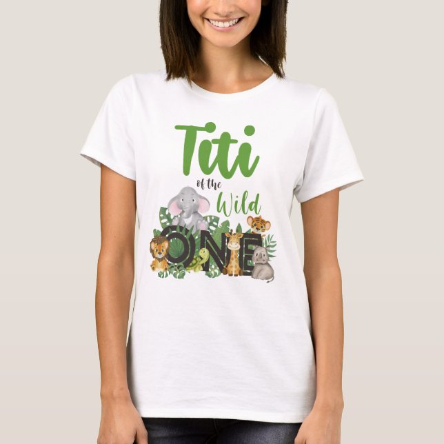T-shirt Wild One Titi Jungle Safari Famille d'anniversaire (Devant)