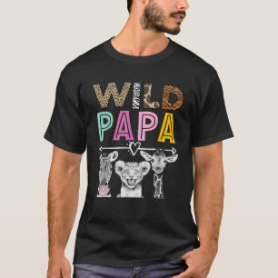 T-shirt Wild Papa Zoo Thème Anniversaire Safari Jungle Mat