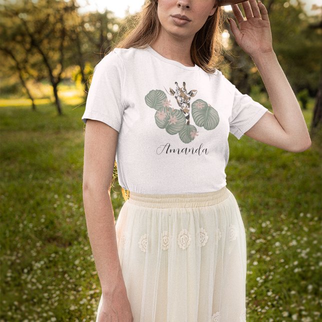 T-shirt Wild Safari Giraffe Animal femme (Créateur téléchargé)