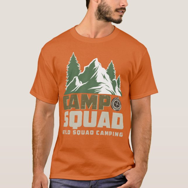 T-shirt WILD SQUAD CAMPING retro (Devant)