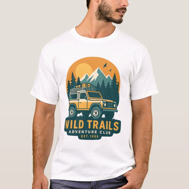 T-shirt Wild Trails Adventure Club — Off-Road 4x4 Mountain (Devant)