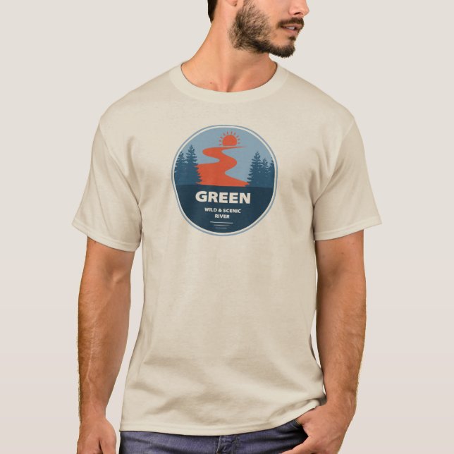 T-shirt Wild Vert Et Rivière Pittoresque (Devant)