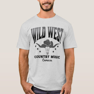 T-shirt Wild West Cow Cowboy Casquette Country Music T-shi