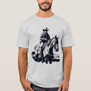 T-shirt Wild West Cowboy Horse Back Riding