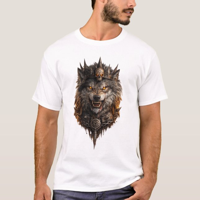 T-Shirt Wild Wolf Power – Conception d'Animal Fort (Devant)