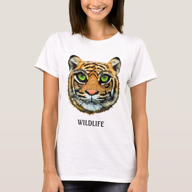 T-shirt Wild Young Tiger Face & Calligraphie (Devant)