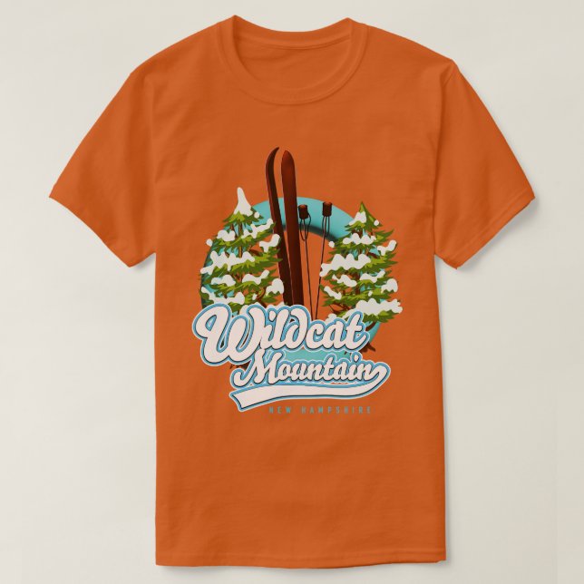 T-shirt Wildcat Mountain nouveau hampshire retro ski (Design devant)
