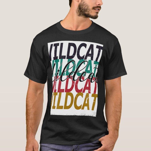 T-shirt Wildcats Teacher School Sports Fan Team Spirit Ble (Devant)