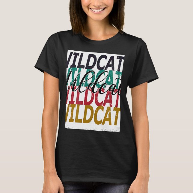 T-shirt Wildcats Teacher School Sports Fan Team Spirit Ble (Devant)