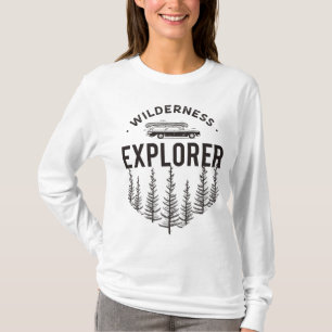 T-shirt Wilderness Explorer Break Wagon Canoë Arbres