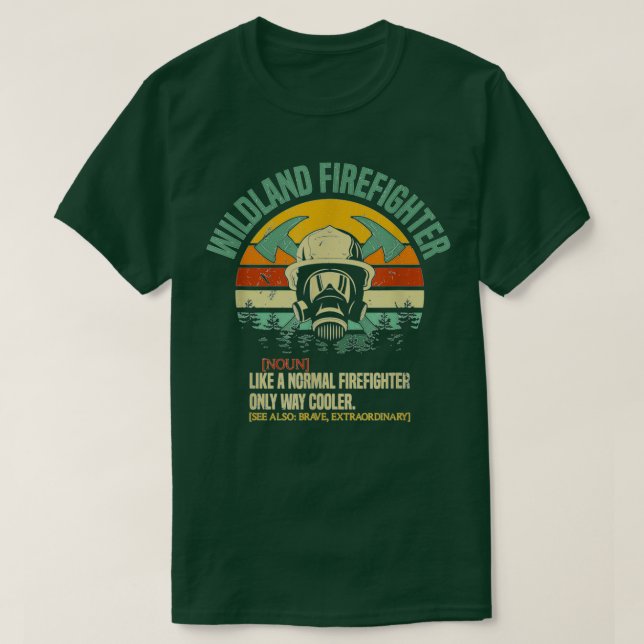 T-shirt Wildland Firefighter Wildland Fire Secourt Retro S (Design devant)