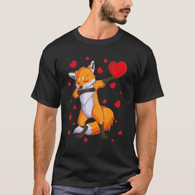 T-shirt Wildlife Dab Animals Dabbing Fox Valentine's Day k (Devant)