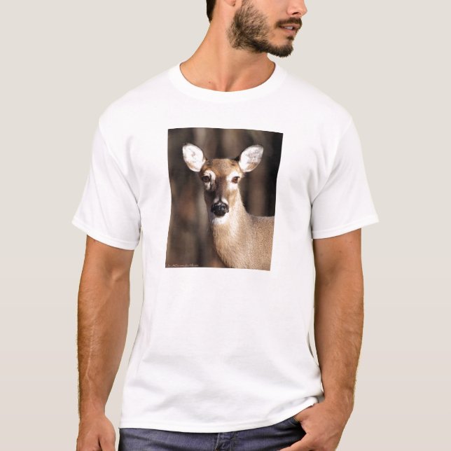T-shirt Wildlife Whitetail Deer Doe Portrait (Devant)