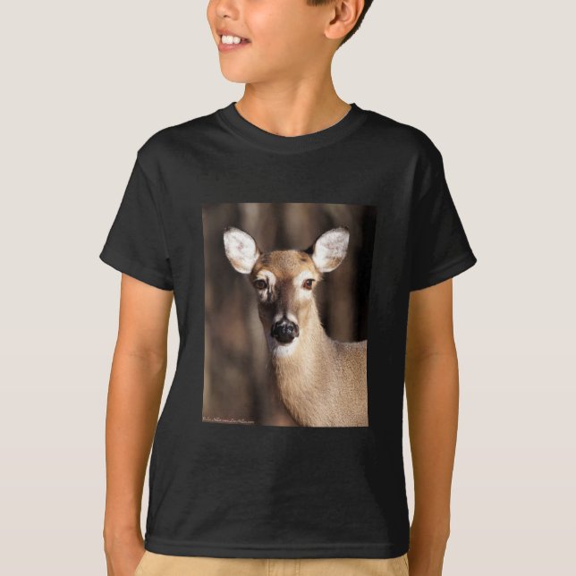 T-shirt Wildlife Whitetail Deer Doe Portrait (Devant)