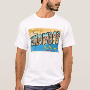 T-shirt Wildwood par la carte postale de cru du New Jersey
