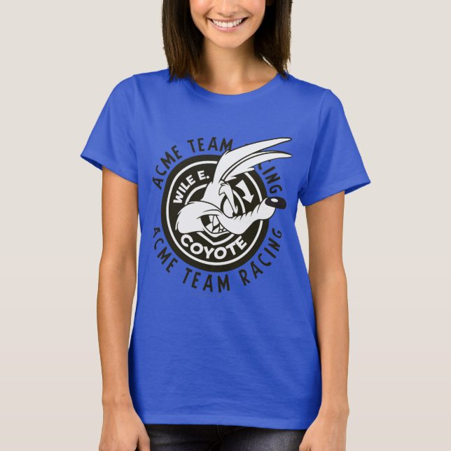T-shirt Wile E. Coyote Acme Team Racing B/W (Devant)