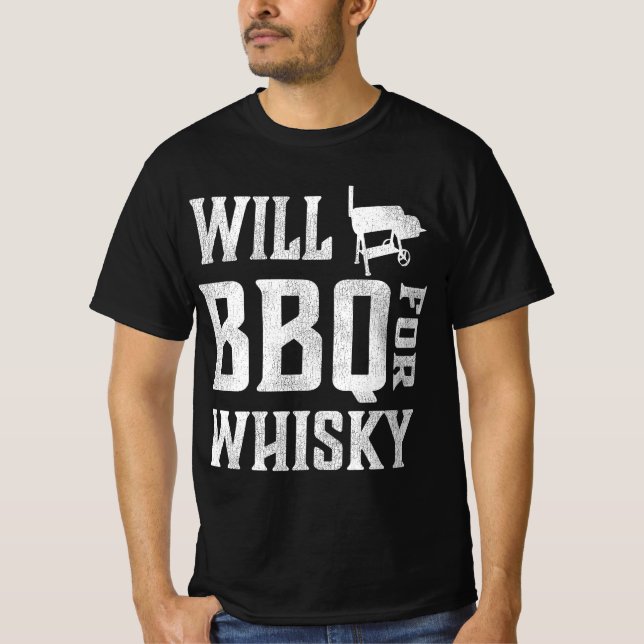 T-shirt Will BBBQ pour Whisky - Funky Offset Grillmaster (Devant)