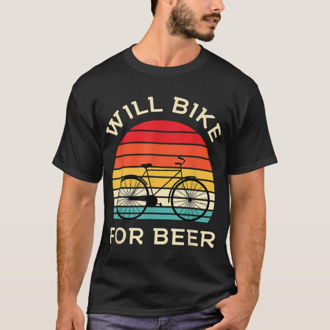T-shirt Will Bike - Funny Cyclisme & Beer Lover (Devant)