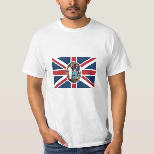 T-shirt Will, Kate, Prince George - Drapeau britannique (Devant)