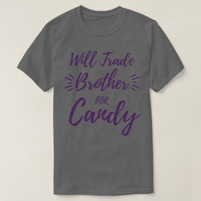 T-shirt Will Trade Brother Pour Candy Kids Halloween Funny (Design devant)